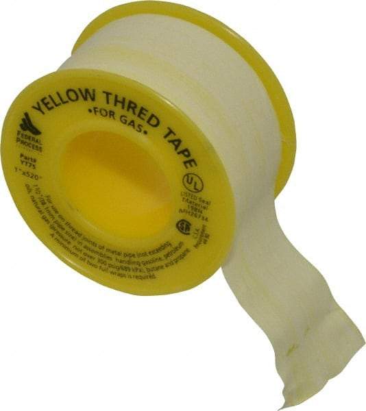 Federal Process - 1" Wide x 520" Long Gas Pipe Repair Tape - 3.8 mil Thick, -450 to 550°F, Yellow - All Tool & Supply