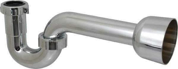 Federal Process - 1-1/2 Outside Diameter, P Trap with Wall Pipe - Chrome Coated, PVC - All Tool & Supply