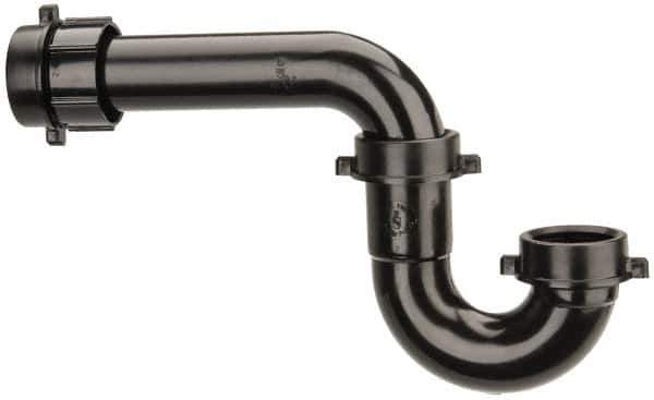 Federal Process - 1-1/2 Outside Diameter, P Trap with Marvel Adapter - Black, ABS - All Tool & Supply