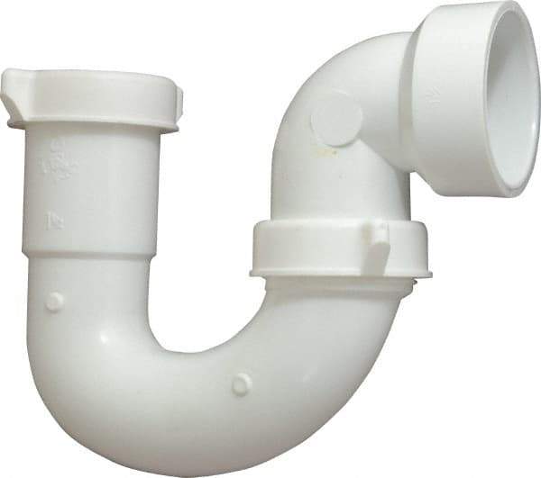 Federal Process - 1-1/2 Outside Diameter, Sink trap with Solvent Weld Outlet - White, PVC - All Tool & Supply