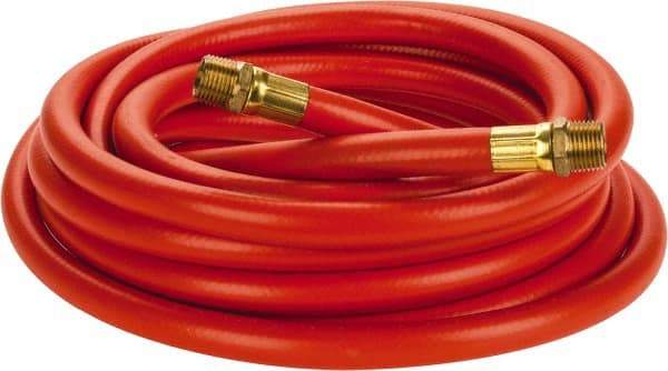 PRO-SOURCE - 1/2" ID x 3/4" OD 25' Long Multipurpose Air Hose - MNPT x MNPT Ends, 300 Working psi, 23 to 150°F, 1/2" Fitting, Orange - All Tool & Supply