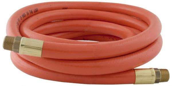 PRO-SOURCE - 1/2" ID x 3/4" OD 100' Long Multipurpose Air Hose - MNPT x MNPT Ends, 300 Working psi, 23 to 150°F, 1/2" Fitting, Orange - All Tool & Supply