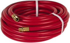 PRO-SOURCE - 1/2" ID x 3/4" OD 50' Long Multipurpose Air Hose - MNPT x MNPT Ends, 300 Working psi, 23 to 150°F, 1/2" Fitting, Red - All Tool & Supply