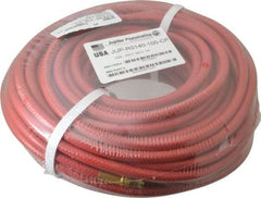 PRO-SOURCE - 1/4" ID x 15/32" OD 100' Long Multipurpose Air Hose - MNPT x MNPT Ends, 300 Working psi, 23 to 150°F, 1/4" Fitting, Red - All Tool & Supply