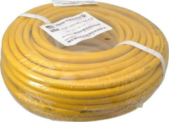 PRO-SOURCE - 1/4" ID x 15/32" OD 100' Long Multipurpose Air Hose - MNPT x MNPT Ends, 300 Working psi, 23 to 150°F, 1/4" Fitting, Yellow - All Tool & Supply