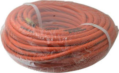 PRO-SOURCE - 1/4" ID x 15/32" OD 100' Long Multipurpose Air Hose - MNPT x MNPT Ends, 300 Working psi, 23 to 150°F, 1/4" Fitting, Orange - All Tool & Supply