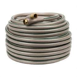 Made in USA - 150' Long Reel Hose - 5/8" Diam, 3/4" GHT, Rubber/Vinyl, 212 psi, All Season, Beige - All Tool & Supply