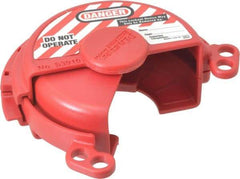 Master Lock - 2-3/8 to 3 Inch Valve Handle Size, Xenoy Thermoplastic Gas Cylinder Valve Lockout - 3/8 Inch Max Shackle Diameter, Red - All Tool & Supply