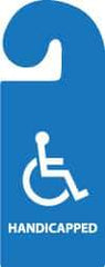 NMC - 8-1/4 Inch High x 3-1/4 Inch Wide, HANDICAPPED Parking/Vehicle Hang Tag - 1 Side, Plastic, Blue, English - All Tool & Supply