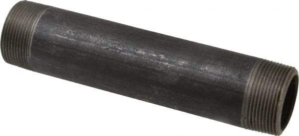 Made in USA - Schedule 80, 1-1/2" Diam x 8" Long Black Pipe Nipple - Threaded - All Tool & Supply