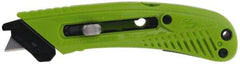 PHC - Retractable Utility Knife - 1-5/8" Blade, Lime Green Plastic Handle, 1 Blade Included - All Tool & Supply