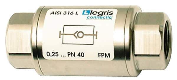 Legris - 1/8" Stainless Steel Check Valve - Unidirectional, Female BSPP x Female BSPP, 580 WOG - All Tool & Supply