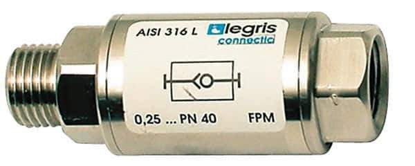 Legris - 1" Stainless Steel Check Valve - Unidirectional, Male BSPP x Female BSPP, 580 WOG - All Tool & Supply