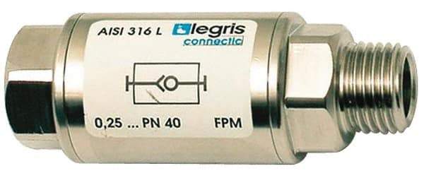 Legris - 3/4" Stainless Steel Check Valve - Unidirectional, Female BSPP x Male BSPP, 580 WOG - All Tool & Supply