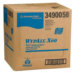 WypAll - X60 Dry Shop Towel/Industrial Wipes - 16-3/4" x 12-1/2" Sheet Size, White - All Tool & Supply