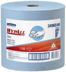 WypAll - X60 Dry Shop Towel/Industrial Wipes - Jumbo Roll, 13-3/8" x 12-1/2" Sheet Size, Blue - All Tool & Supply