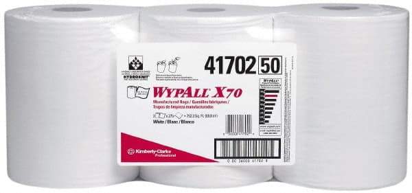 WypAll - X70 Dry Shop Towel/Industrial Wipes - Center Pull, 13-3/8" x 9-3/4" Sheet Size, White - All Tool & Supply