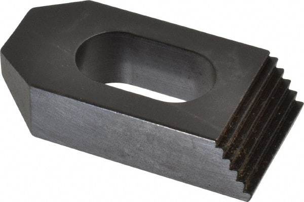 Jergens - 5/8" Stud, Low Carbon Steel, Plain Strap Clamp - 1/2" Travel, 2-1/2" OAL x 1-1/4" Wide x 5/8" High, Black Oxide Finish, Tapered Nose - All Tool & Supply