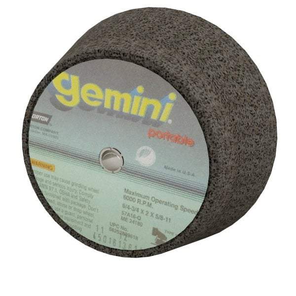 Norton - 6" Diam, 2" Overall Thickness, 16 Grit, Type 11 Tool & Cutter Grinding Wheel - Very Coarse Grade, Aluminum Oxide, Q Hardness, 6,000 RPM - All Tool & Supply