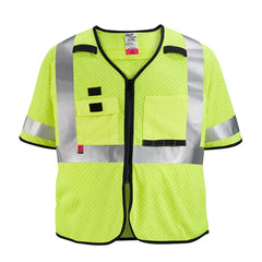 High Visibility Vests; Size: 4X/5X-Large; Color: Yellow; Closure Type: Hook & Loop; ANSI Class: 3