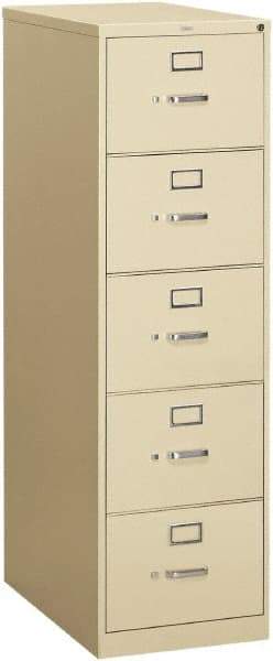 Hon - 18-1/4" Wide x 60" High x 26-1/2" Deep, 5 Drawer Vertical File - Steel, Putty - All Tool & Supply