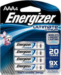 Energizer - Size AAA, Lithium, Photo Battery - 1.5 Volts, Button Tab Terminal, FR03 - All Tool & Supply