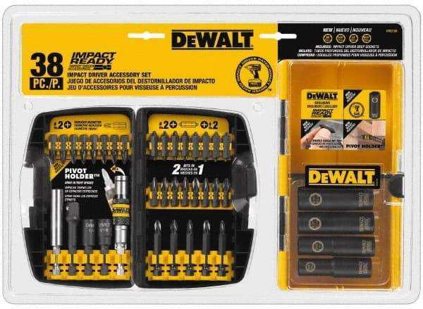 DeWALT - 38 Piece, Impact Ready Accessory Set - 1/4" Hex Shank, 3/8" Sockets Drive - All Tool & Supply