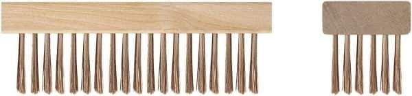Ampco - 19 Rows x 6 Columns Bronze Scratch Brush - 7-1/4" OAL, 1-3/4" Trim Length, Wood Straight Handle - All Tool & Supply