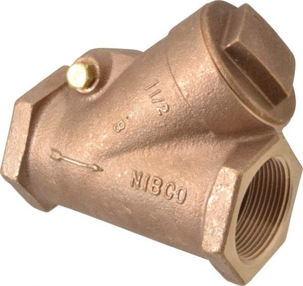 NIBCO - 1-1/2" Bronze Check Valve - Y-Pattern, FNPT x FNPT, 400 WOG - All Tool & Supply