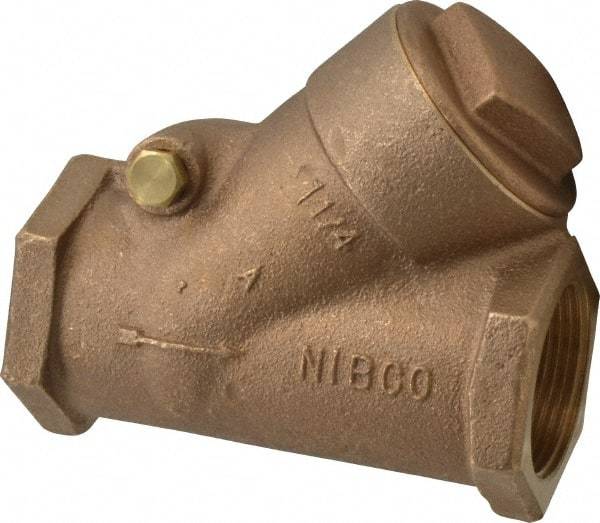 NIBCO - 1-1/4" Bronze Check Valve - Y-Pattern, FNPT x FNPT, 400 WOG - All Tool & Supply