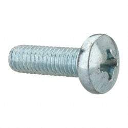 Value Collection - 3/8-16 UNC, 1-1/4" Length Under Head Phillips Drive Machine Screw - Pan Head, Grade 2 Steel, Zinc-Plated Finish, Without Washer - All Tool & Supply