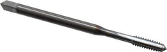 OSG - #6-32 UNC 2B 4 Flute TiCN Finish Solid Carbide Straight Flute Machine Tap - Modified Bottoming, Right Hand Thread, 56mm OAL, 11/16" Thread Length, Oversize - All Tool & Supply