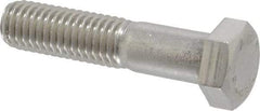 Value Collection - 1/2-13 UNC, 2-1/4" Length Under Head Hex Head Cap Screw - Partially Threaded, Grade 18-8 Stainless Steel, Uncoated, 3/4" Hex - All Tool & Supply