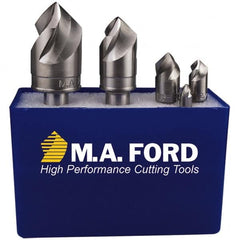 M.A. Ford - 5 Piece, 1/4 to 3/4" Head Diam, 60° Included Angle, Single End Countersink Set - All Tool & Supply