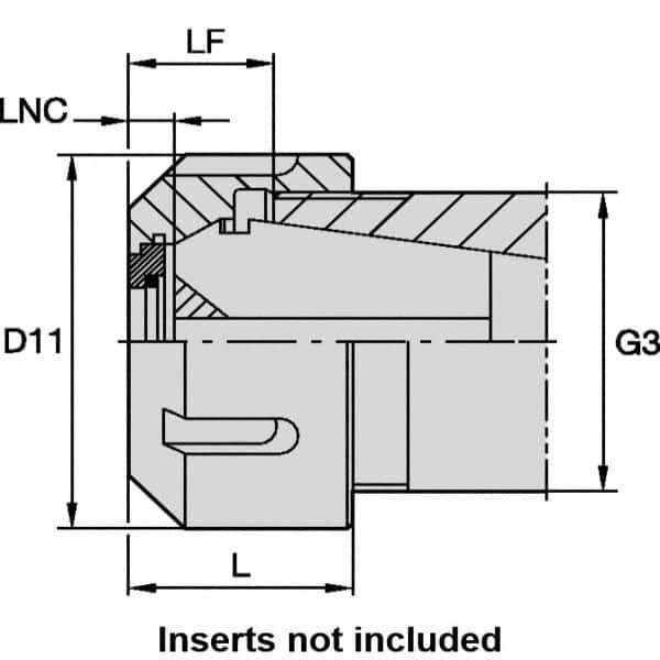 Kennametal - Collet Locknut - Series ER25, Through Coolant - Exact Industrial Supply