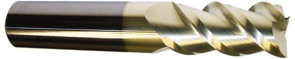 Accupro - 5/8", 1-1/4" LOC, 5/8" Shank Diam, 3-1/2" OAL, 3 Flute, Solid Carbide Square End Mill - Single End, ZrN Finish, Spiral Flute, 40° Helix, Centercutting, Right Hand Cut, Right Hand Flute - All Tool & Supply