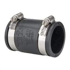 Made in USA - 1-1/2" PVC Flexible Pipe Coupling with Clamp - 3-1/2" Long, Pipe x Pipe, Stainless Steel Clamp - All Tool & Supply