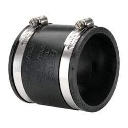 Made in USA - 3" PVC Flexible Pipe Coupling with Clamp - 4" Long, Pipe x Pipe, Stainless Steel Clamp - All Tool & Supply