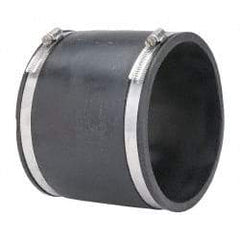 Made in USA - 6" PVC Flexible Pipe Coupling with Clamp - 6" Long, Pipe x Pipe, Stainless Steel Clamp - All Tool & Supply