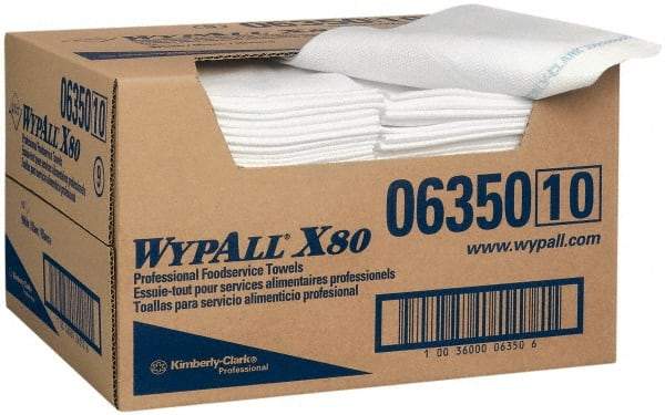 WypAll - 1/4 Fold Food Service Wipes - Box, 24" x 13-1/2" Sheet Size, Blue & White - All Tool & Supply