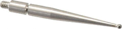 Mitutoyo - 1mm Ball Diam, Steel, Ball Test Indicator Contact Point - 1.04" Contact Point Length, Use with Mitutoyo 513 Series Dial Test Indicators - All Tool & Supply