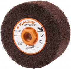 WALTER Surface Technologies - 4-1/2" Diam Aluminum Oxide Unmounted Flap Wheel - 5/8" Hole, 5/8-11 Thread, 2" Wide, Nonwoven, Coarse Grade, 3,800 Max RPM - All Tool & Supply