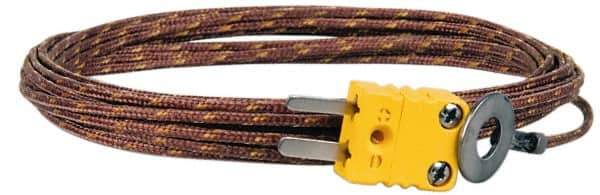 Thermo Electric - 0 to 900°F, K Surface, Thermocouple Probe - 25 Ft. Cable Length, Mini Connector, 15 Sec Response Time - All Tool & Supply