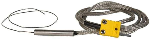 Thermo Electric - 0 to 2012°F, K Flexible, Thermocouple Probe - 3 Ft. Cable Length, Mini Connector, 12 Inch Probe Sheath Length, 4 Sec Response Time - All Tool & Supply