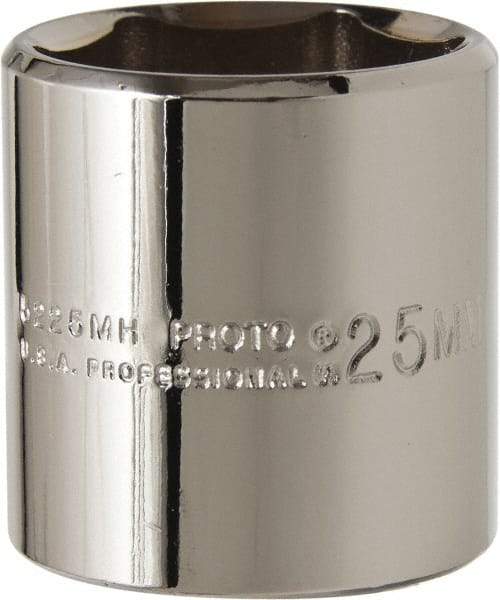 Proto - 3/8" Drive, Standard Hand Socket - 6 Points, 1-3/8" OAL, Chrome Vanadium, Chrome Finish - All Tool & Supply