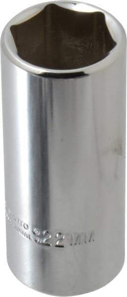 Proto - 3/8" Drive, Deep Hand Socket - 6 Points, 2-3/4" OAL, Chrome Finish - All Tool & Supply