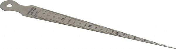 Value Collection - 1/32 to 5/8 Inch Measurement, 1 Leaf Taper Gage - 15mm Long, Stainless Steel, 1/64 Inch Graduation - All Tool & Supply