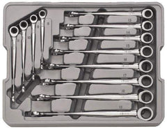 GearWrench - 12 Piece, 8mm to 19mm, 12 Point Combination Wrench Set - Metric Measurement Standard, Full Polish Finish, Comes in Plastic Tray - All Tool & Supply