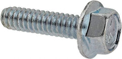 Value Collection - #10-24 UNC, 3/4" Length Under Head, Hex Drive Flange Bolt - 3/4" Thread Length, Grade 5 Steel, Serrated Flange, Zinc-Plated Finish - All Tool & Supply