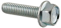 Value Collection - #10-32 UNF, 3/4" Length Under Head, Hex Drive Flange Bolt - 3/4" Thread Length, Grade 5 Steel, Serrated Flange, Zinc-Plated Finish - All Tool & Supply